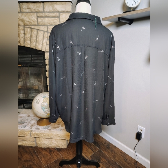 Maurices Black Patterned Shirt Jacket (Wine) - Picture 2 of 4